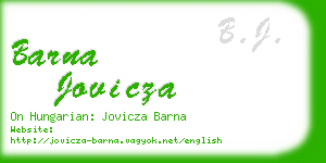 barna jovicza business card